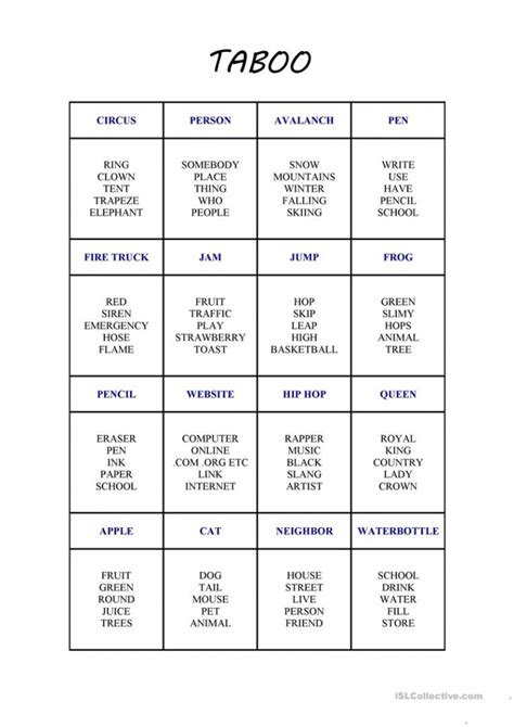 taboo card generator